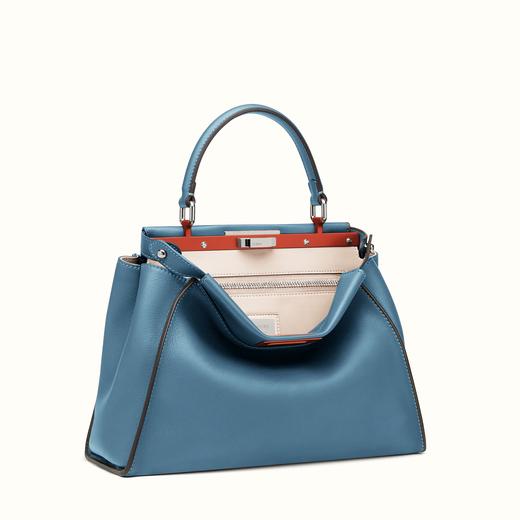 FENDI ピーカブー コピー ブルーレザー ハンドバッグ 8BN2903ZNF03HT